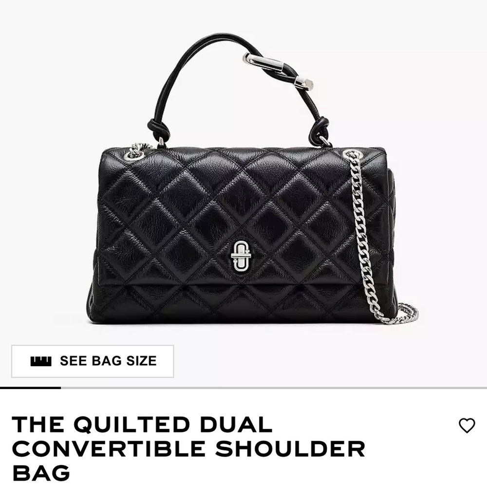 Quilted Black Convertible Shoulder Bag